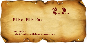 Mike Miklós névjegykártya